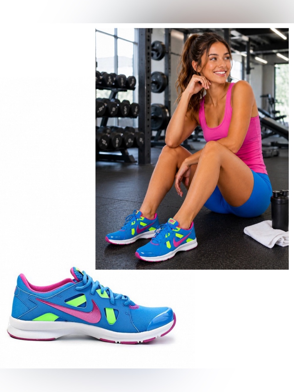 Nike WMNS In-Season TR 3 women's training sneaker running shoe blue pink green 9